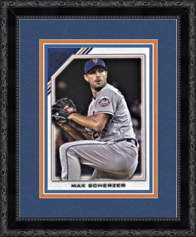 A framed picture of a baseball player

Description automatically generated