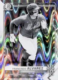 2021 Bowman Draft - Chrome Black & White RayWave Refractor #BDC-112 Francisco Alvarez Front
